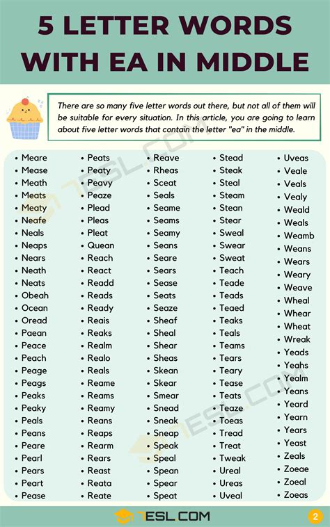 5 letter word with ea in the middle|5 letter words with ea in them.